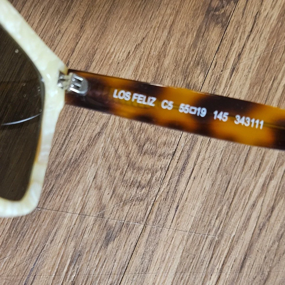 Illesteva Los Feliz C5 Sunglasses Cream Marble Tortoise Handmade Italy 55-19-145